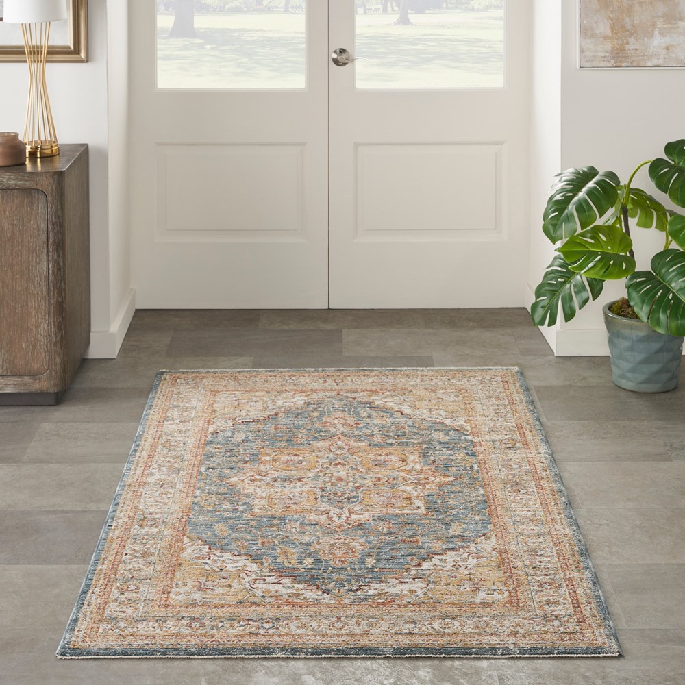 Nourison Sahar SHR06 Traditional Rugs in Ivory Blue